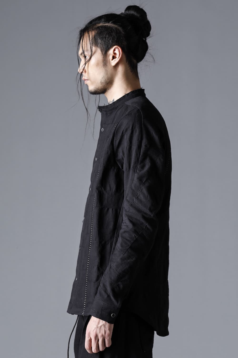 SCAB Patchwork Jacquard Stretch Cotton Overlock Shirt