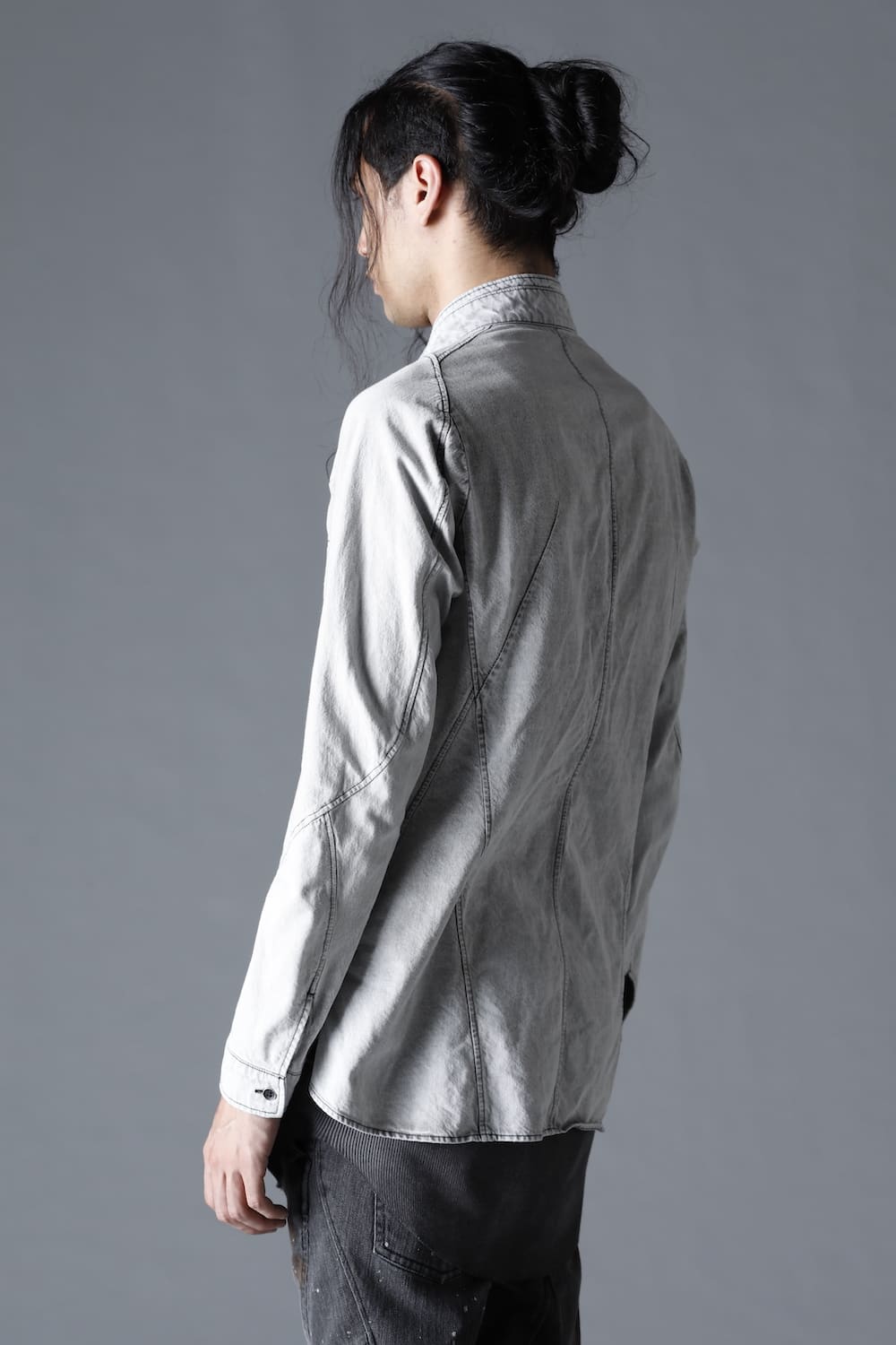 Bleach Light Denim Band Coller Shirt