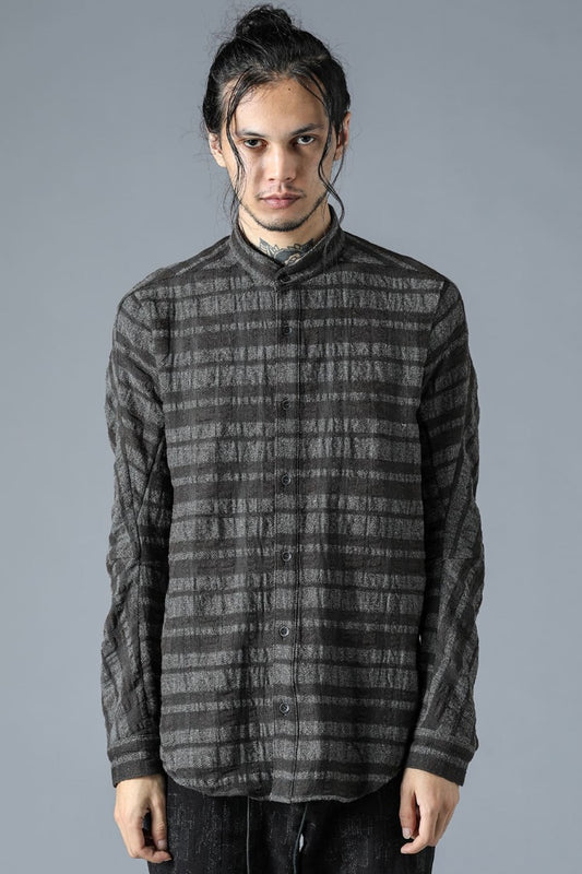 Shadow Striped Gauze Double Band Colored Shirt Charcoal