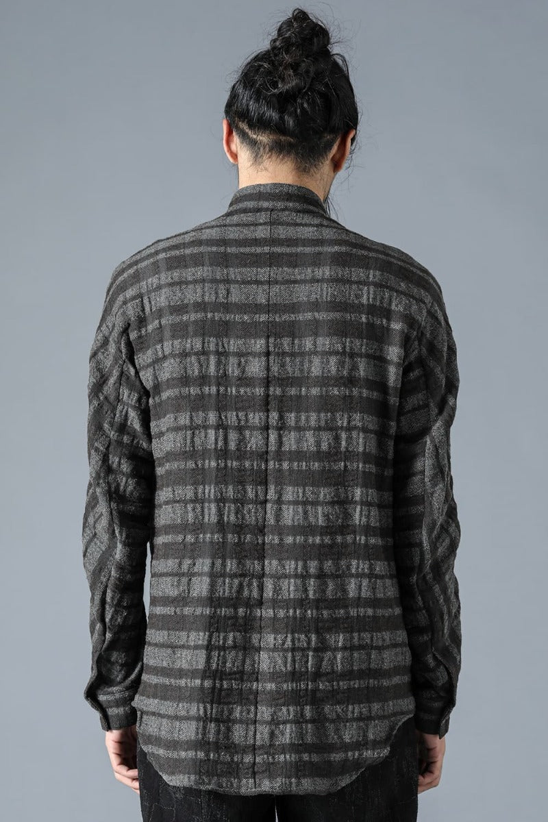 Shadow Striped Gauze Double Band Colored Shirt Charcoal