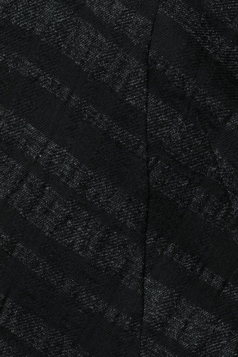 Shadow Striped Gauze Double Band Colored Shirt Black