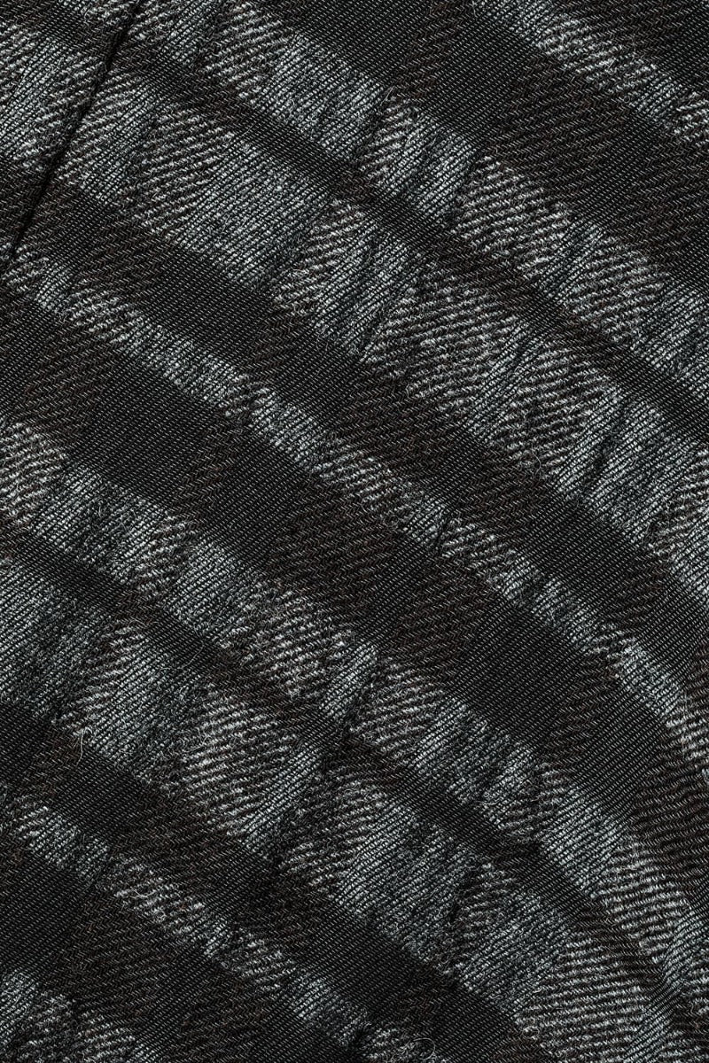 Shadow Striped Gauze Double Band Colored Shirt Charcoal