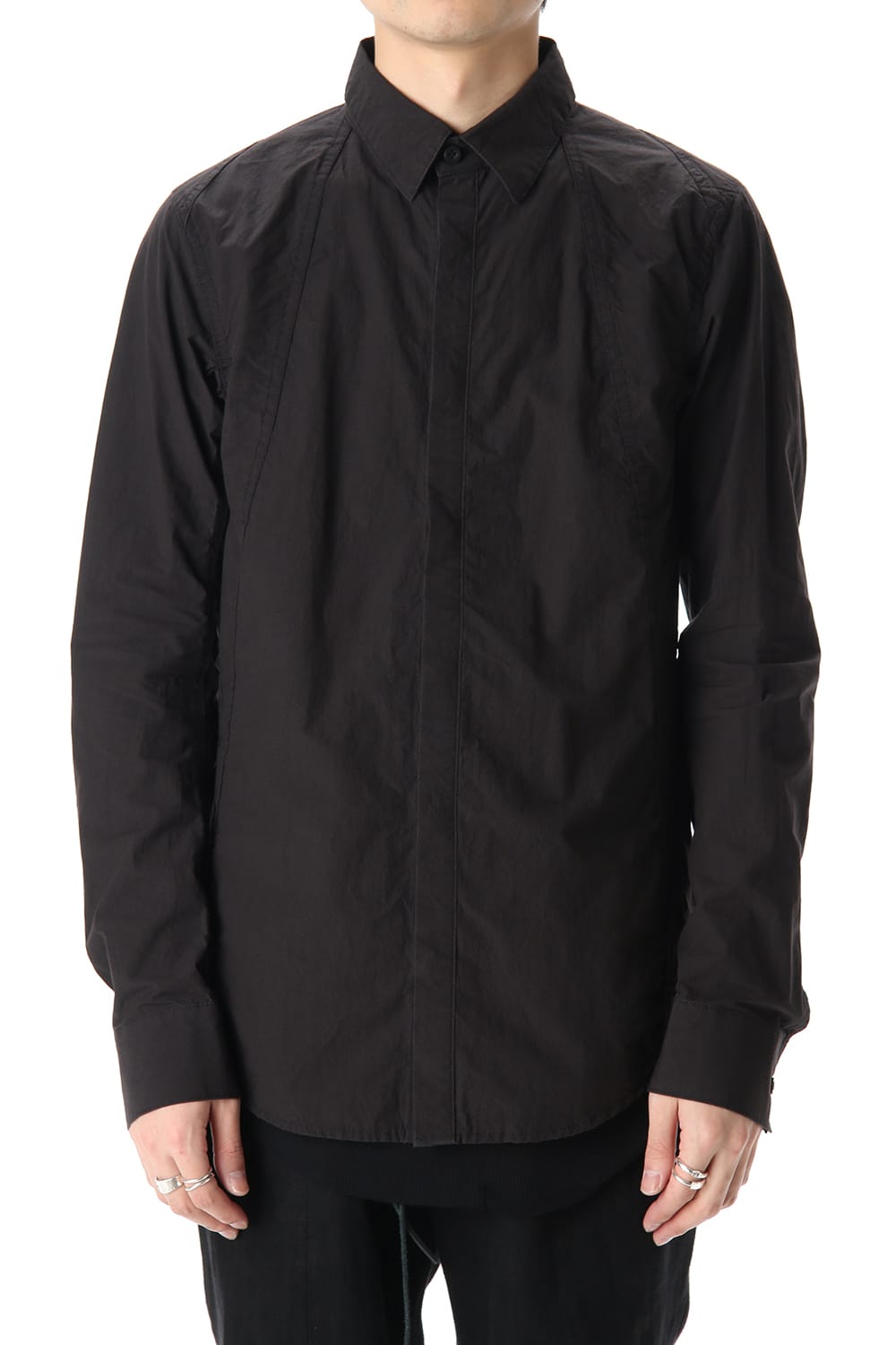 Light Typewriter Buckling Shirt Black