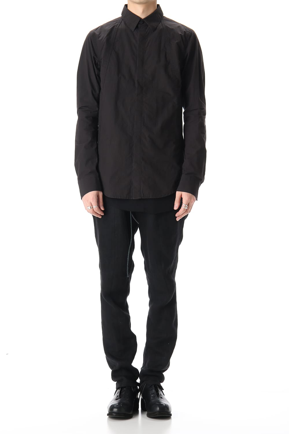 Light Typewriter Buckling Shirt Black