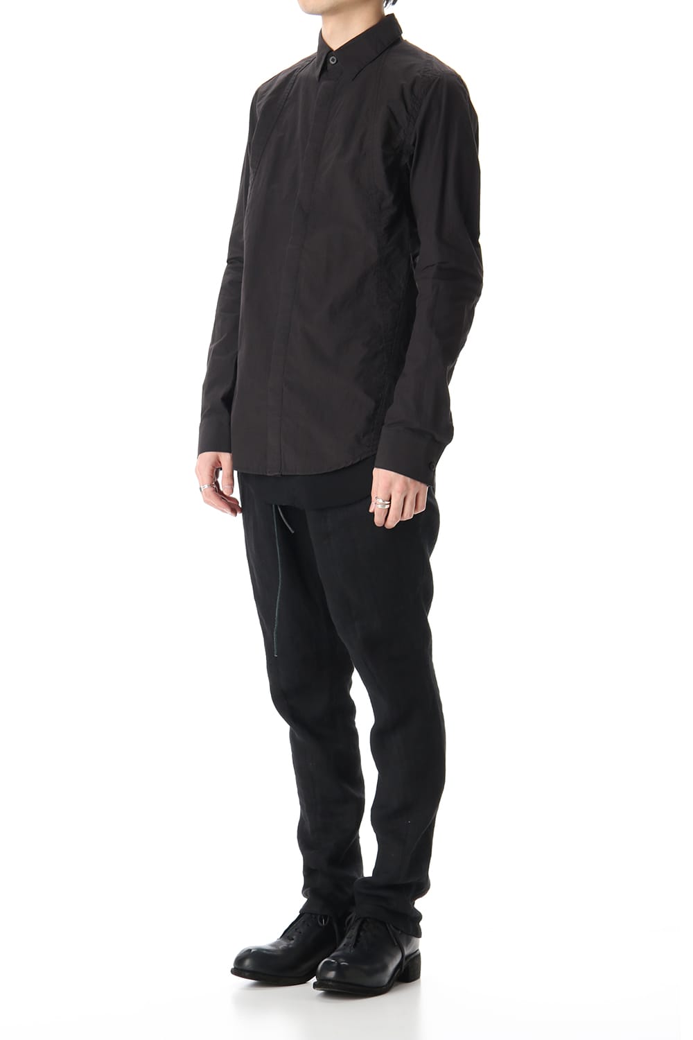 Light Typewriter Buckling Shirt Black