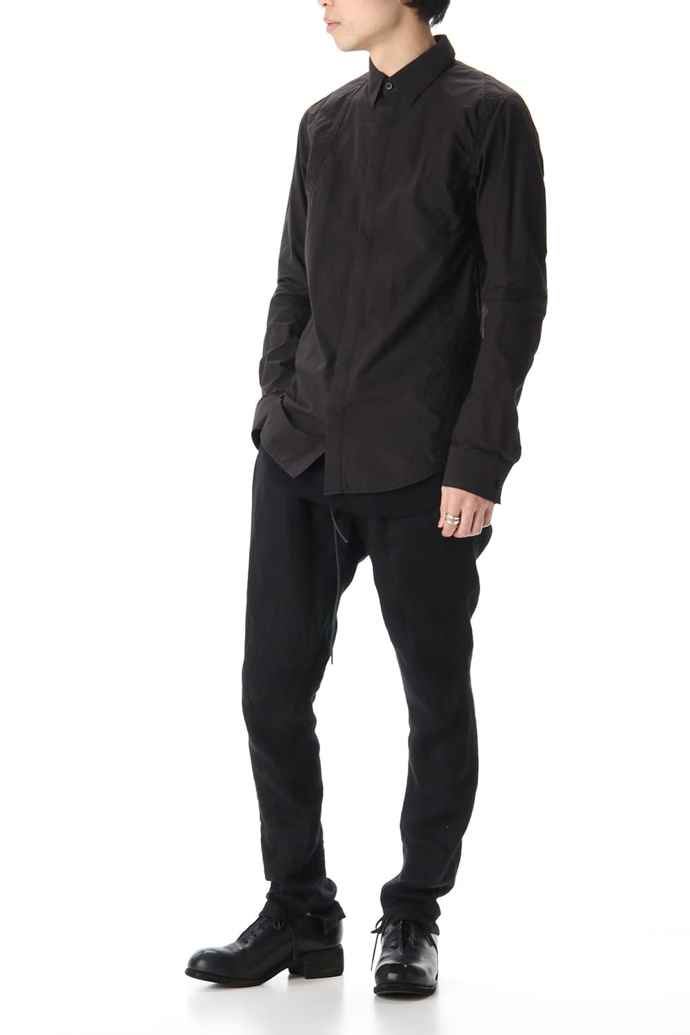 Light Typewriter Buckling Shirt Black