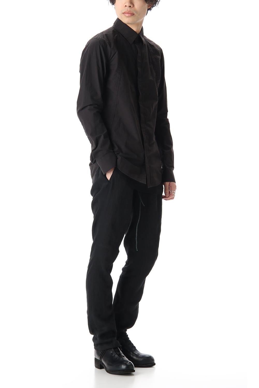 Light Typewriter Buckling Shirt Black