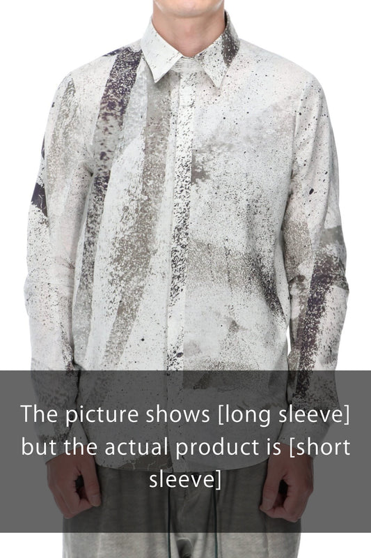 40/- Lawn Print Half Sleeve Shirt Dusty White