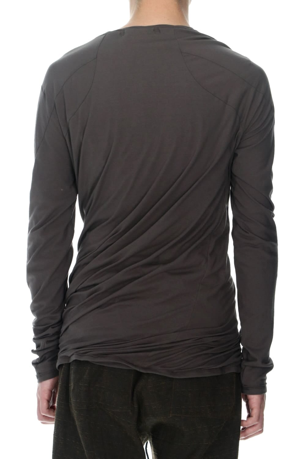 Strong Twist Light Cotton Jersey Twist Long Sleeve T-Shirt  Black