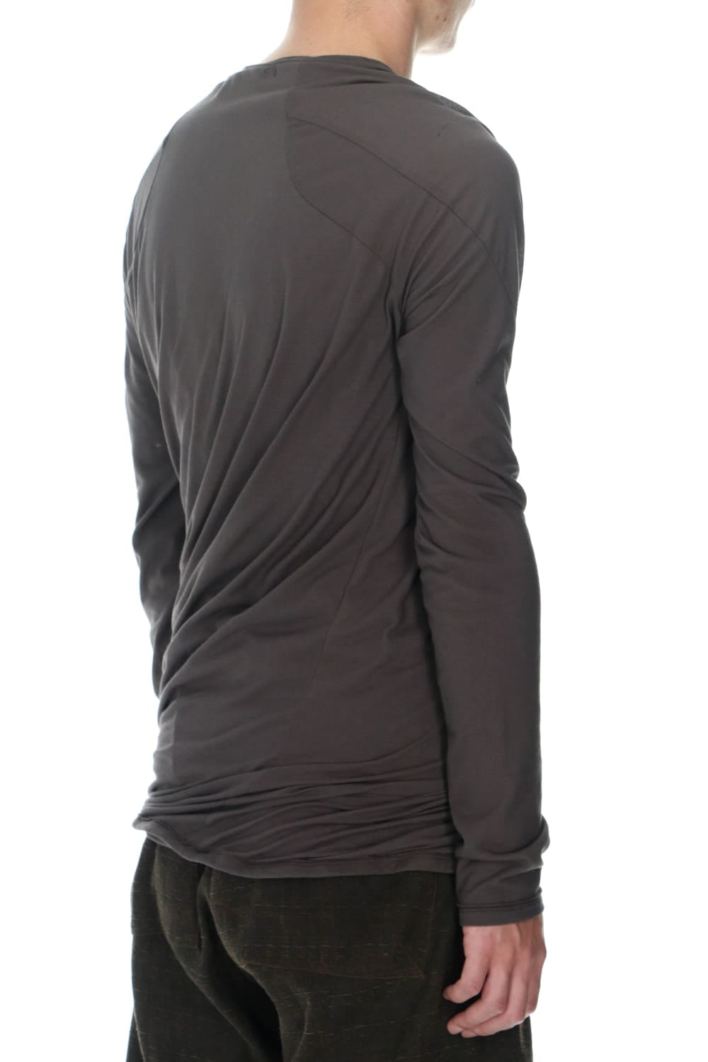 Strong Twist Light Cotton Jersey Twist Long Sleeve T-Shirt  Black