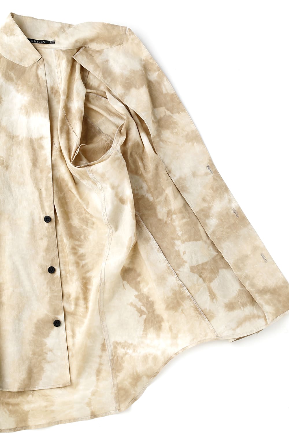 Mura-Dyed Cotton Lawn Tailored Shirt-Jacket Stream Sand