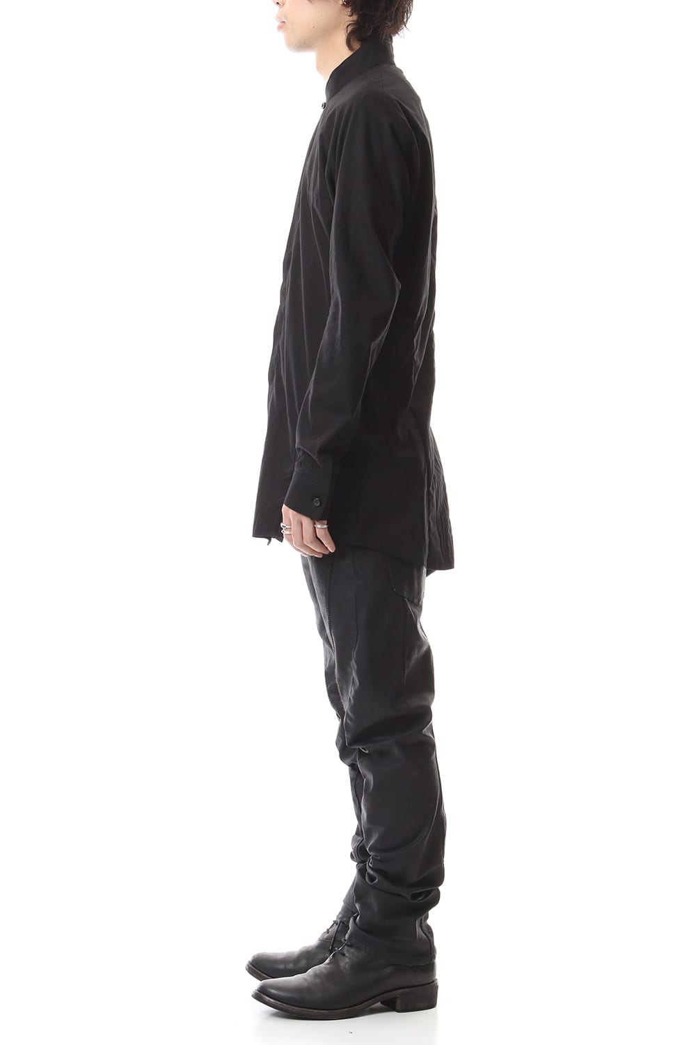 Charcoal Texture Emboss Broadcloth Long Shirt