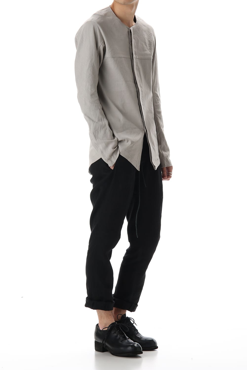 Stretch Linen × Viscose Minimal Shirt