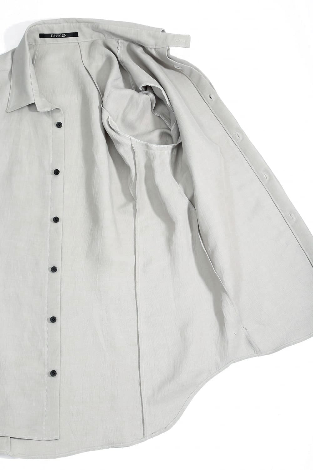 リネン×レーヨンハーフスリーブシャツ Dusty White