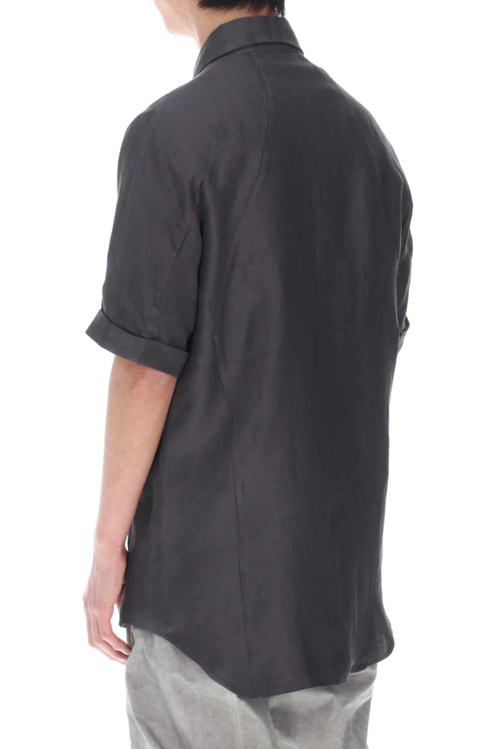 リネン×レーヨンハーフスリーブシャツ Charcoal