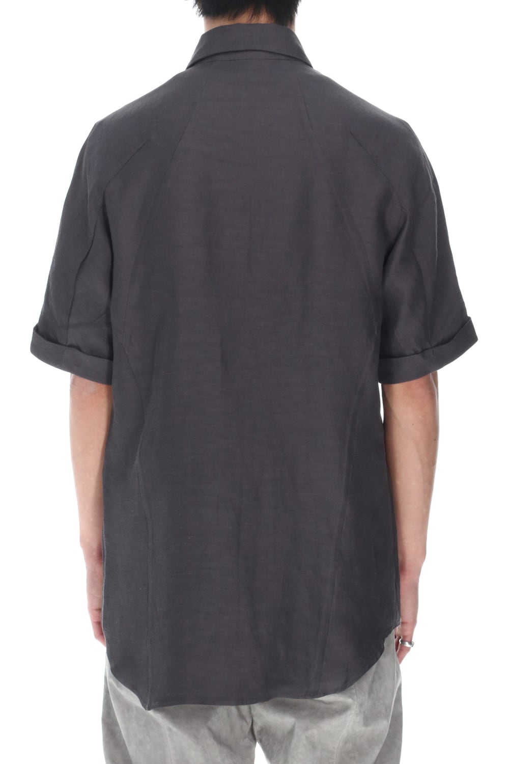 リネン×レーヨンハーフスリーブシャツ Charcoal