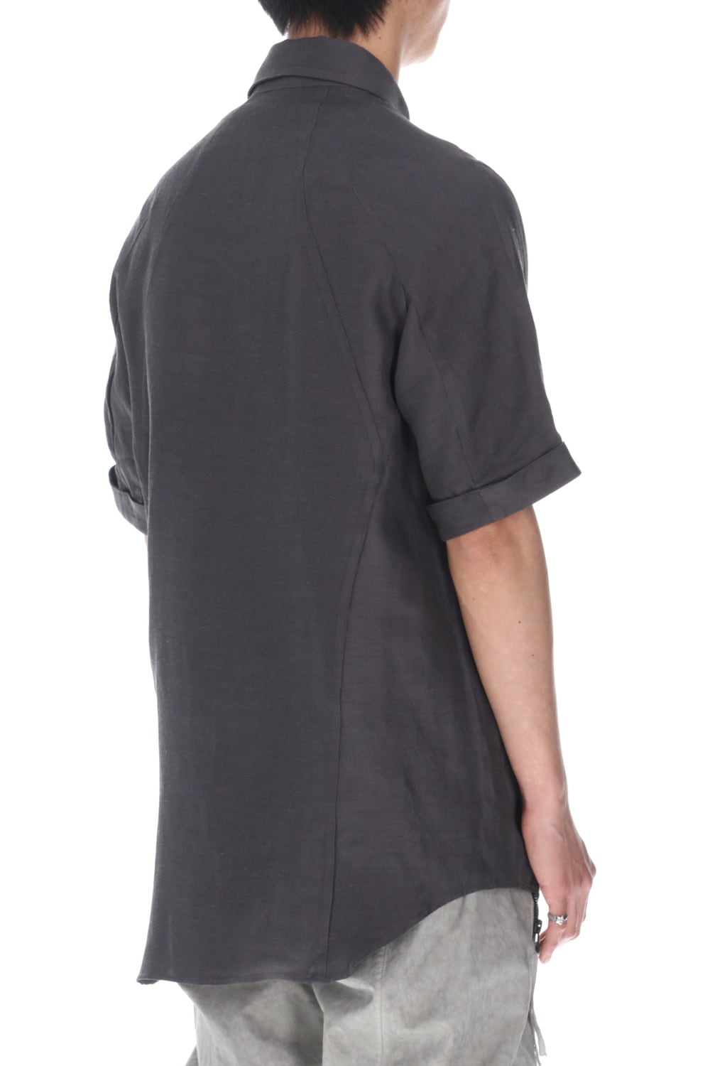 リネン×レーヨンハーフスリーブシャツ Charcoal