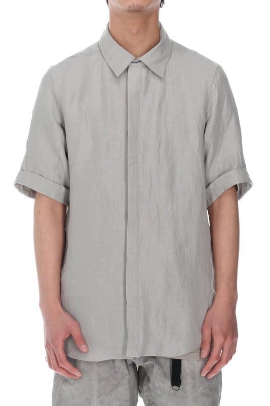 リネン×レーヨンハーフスリーブシャツ Dusty White