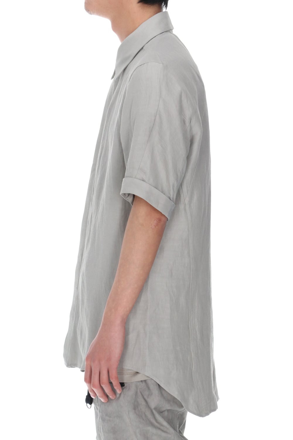 リネン×レーヨンハーフスリーブシャツ Dusty White