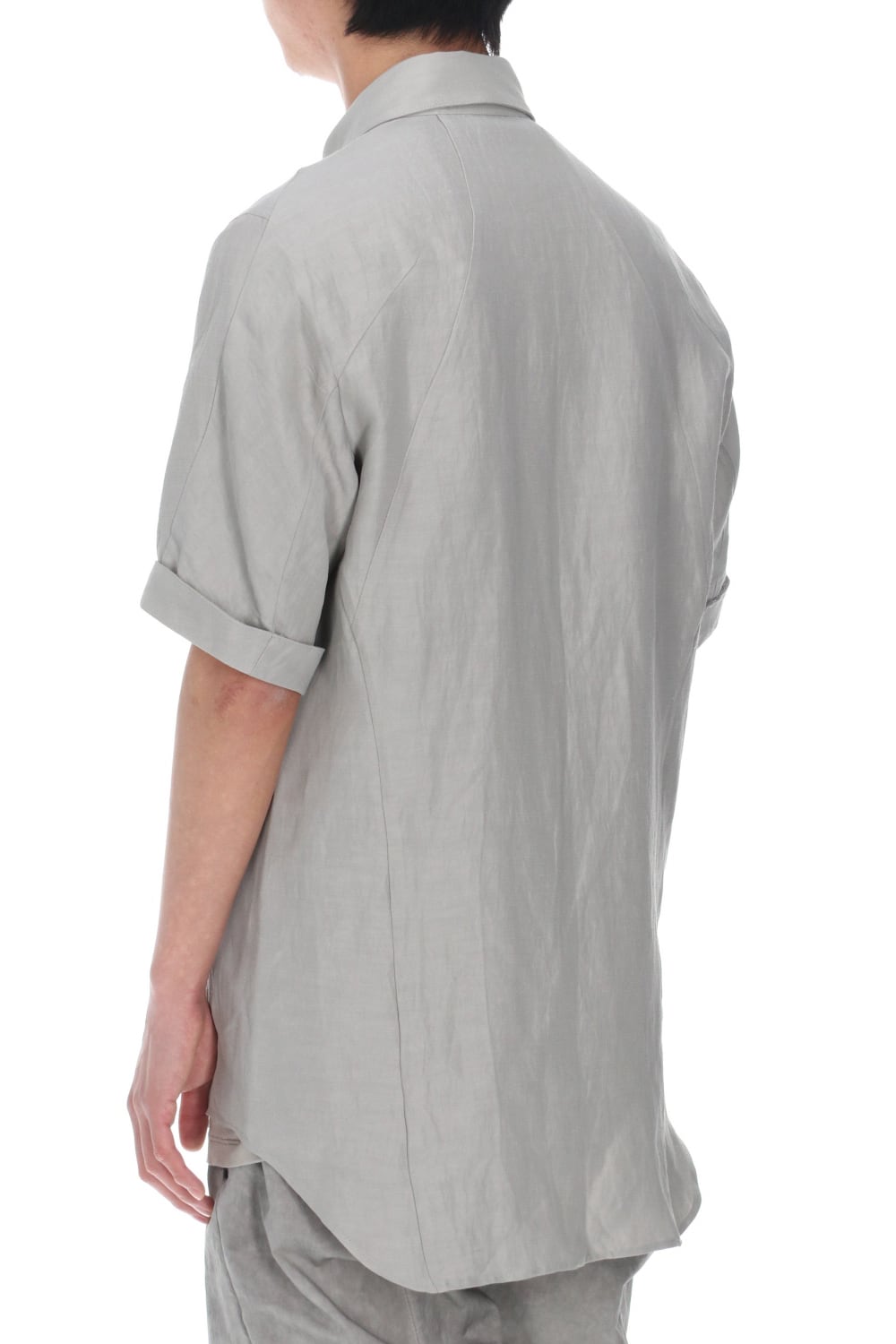 リネン×レーヨンハーフスリーブシャツ Dusty White