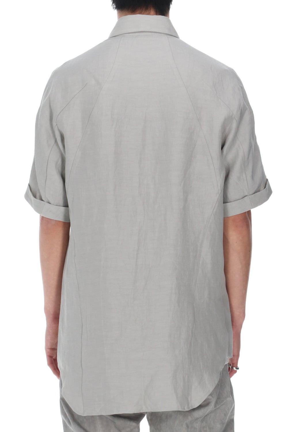 リネン×レーヨンハーフスリーブシャツ Dusty White