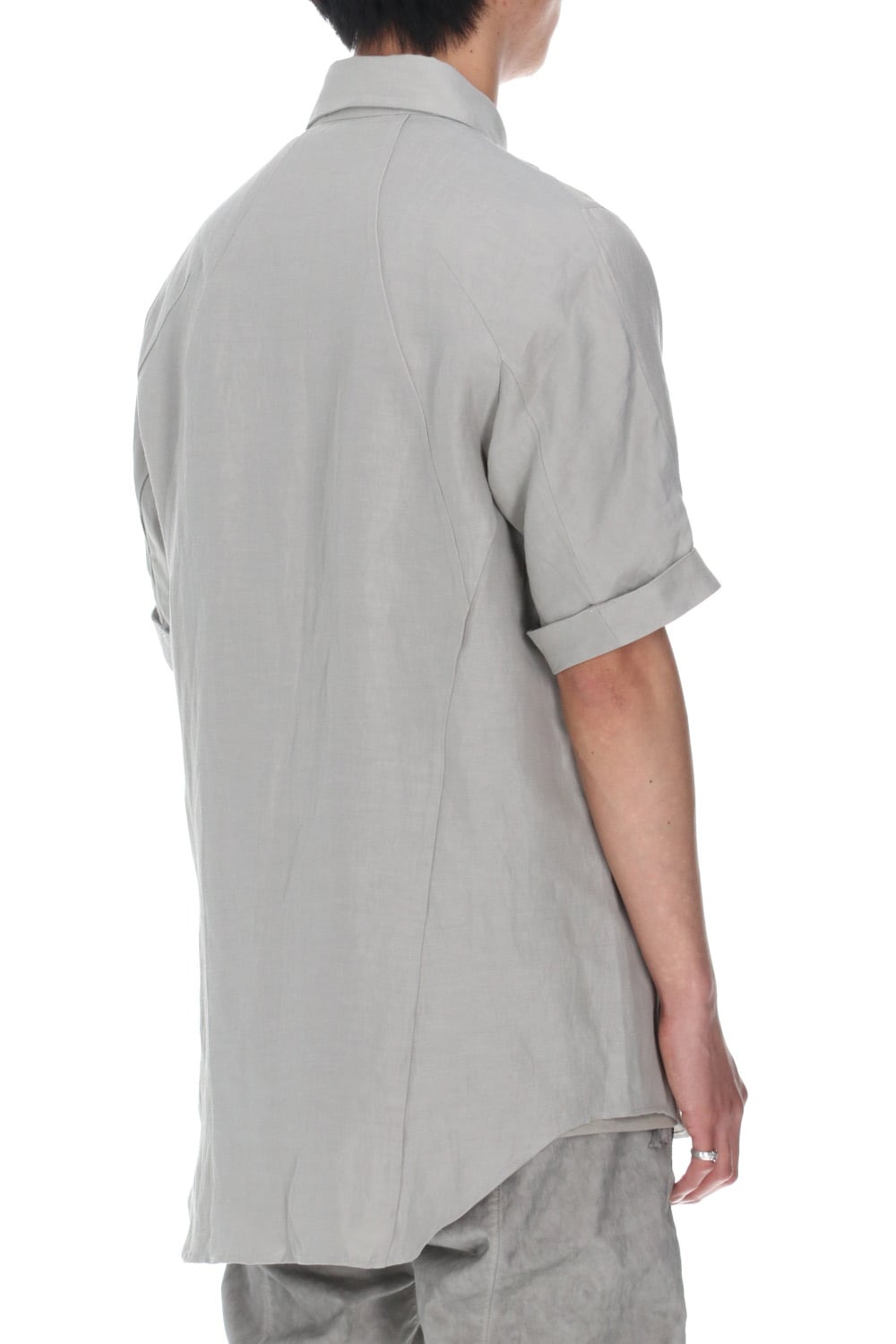 リネン×レーヨンハーフスリーブシャツ Dusty White