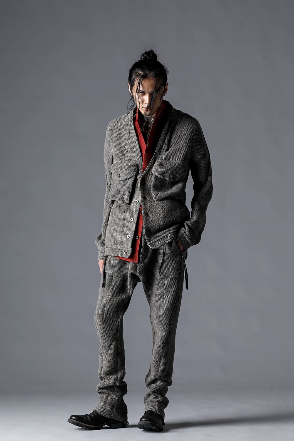 Linen And Rayon Salt Shrink-Dyed Short-Sleeved Tailored Shirt Brick