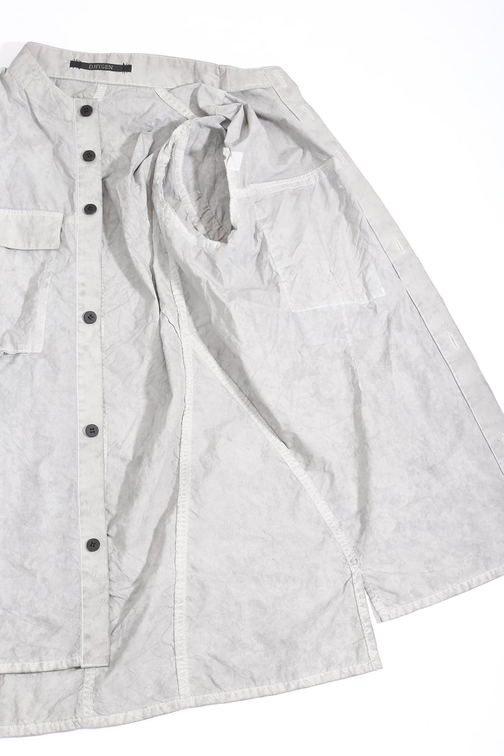 塩縮加工NCダンプミリタリーハーフスリーブシャツ Black