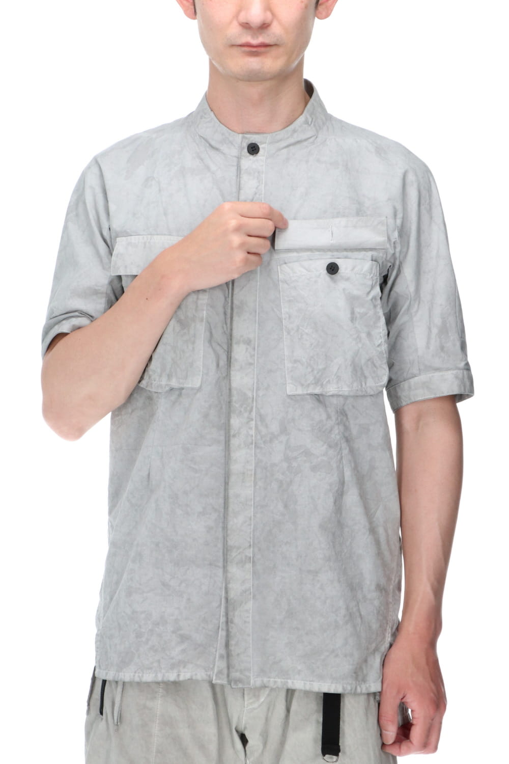 塩縮加工NCダンプミリタリーハーフスリーブシャツ Black