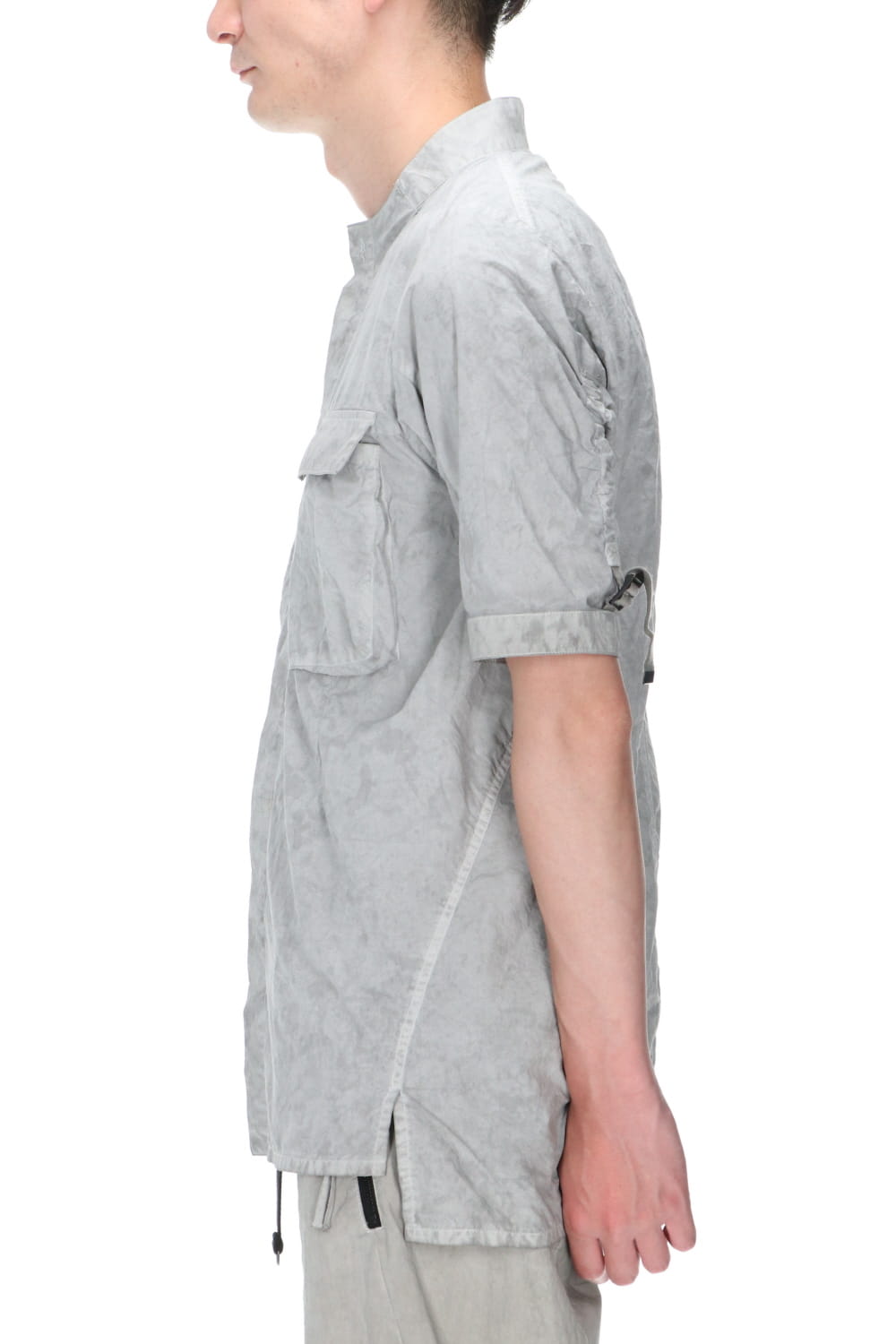 塩縮加工NCダンプミリタリーハーフスリーブシャツ Black