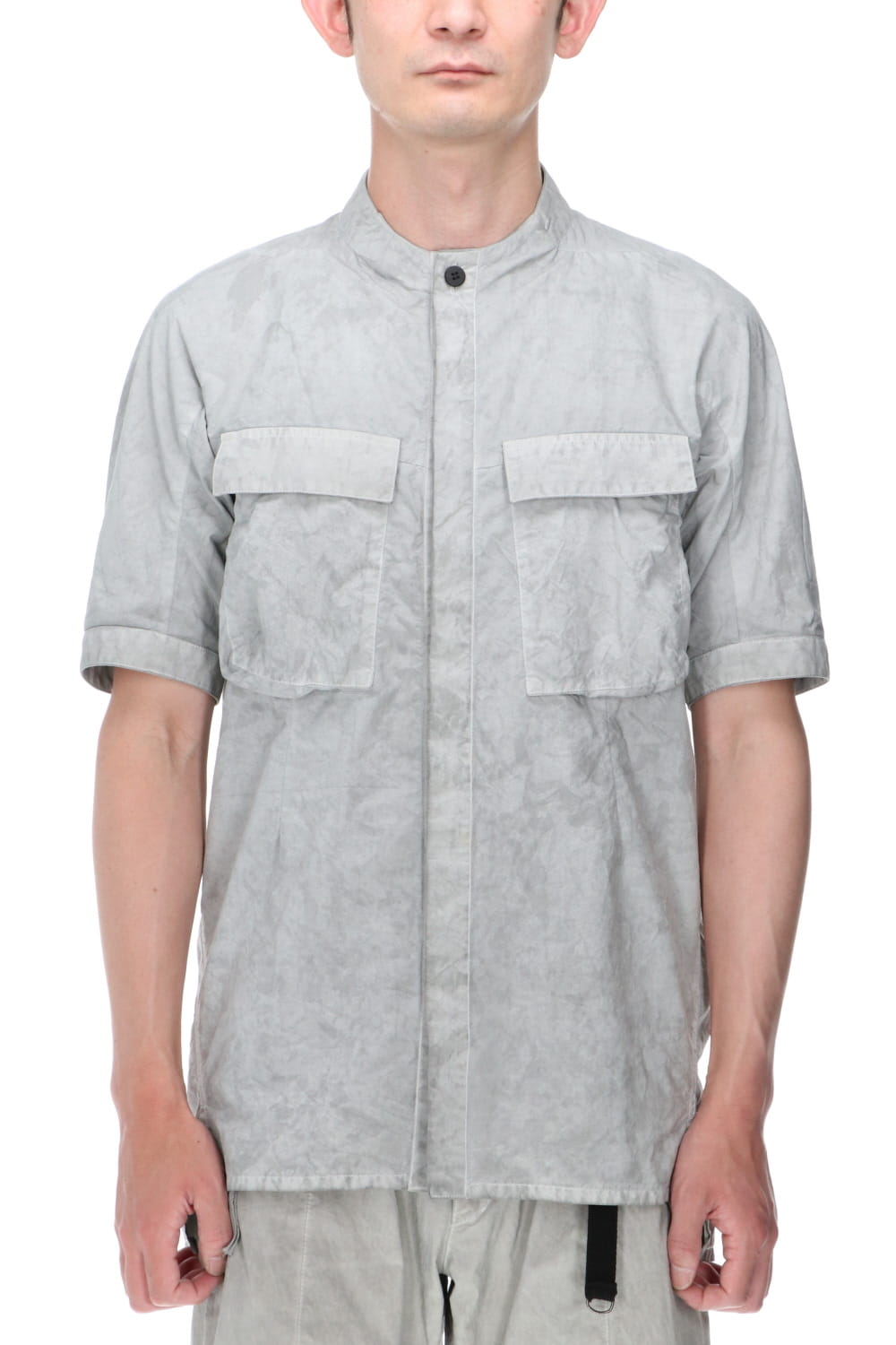 塩縮加工NCダンプミリタリーハーフスリーブシャツ Black