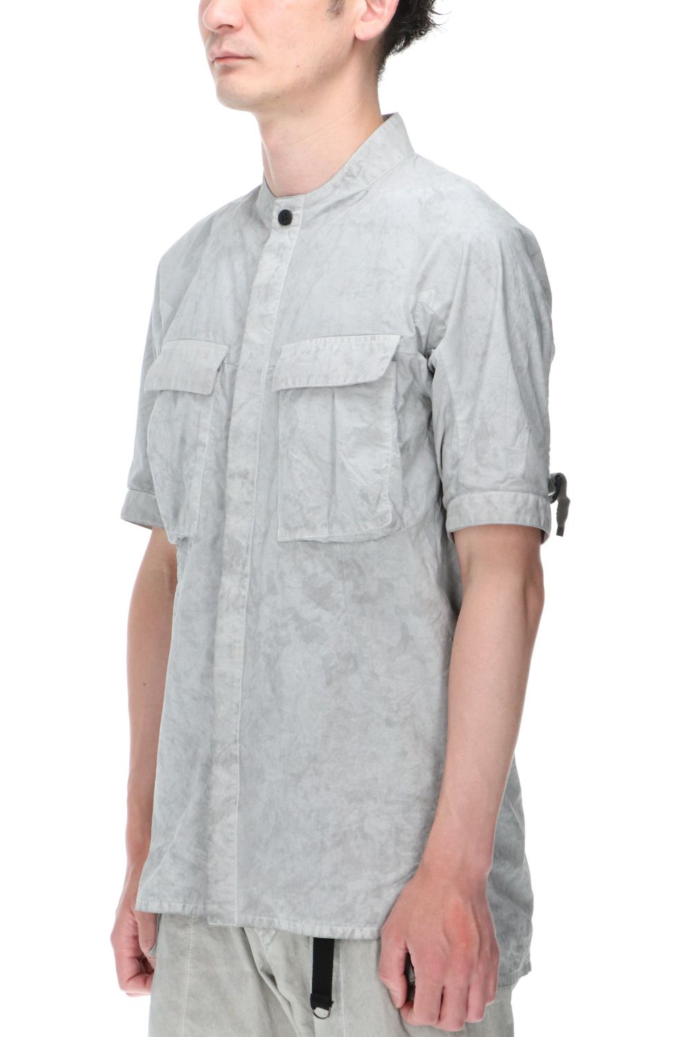 塩縮加工NCダンプミリタリーハーフスリーブシャツ Black