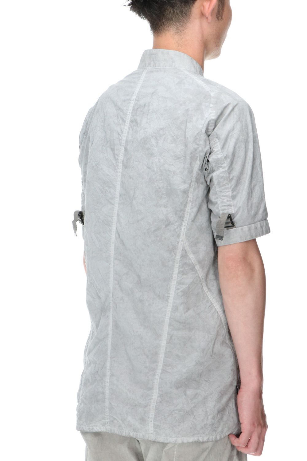 塩縮加工NCダンプミリタリーハーフスリーブシャツ Black