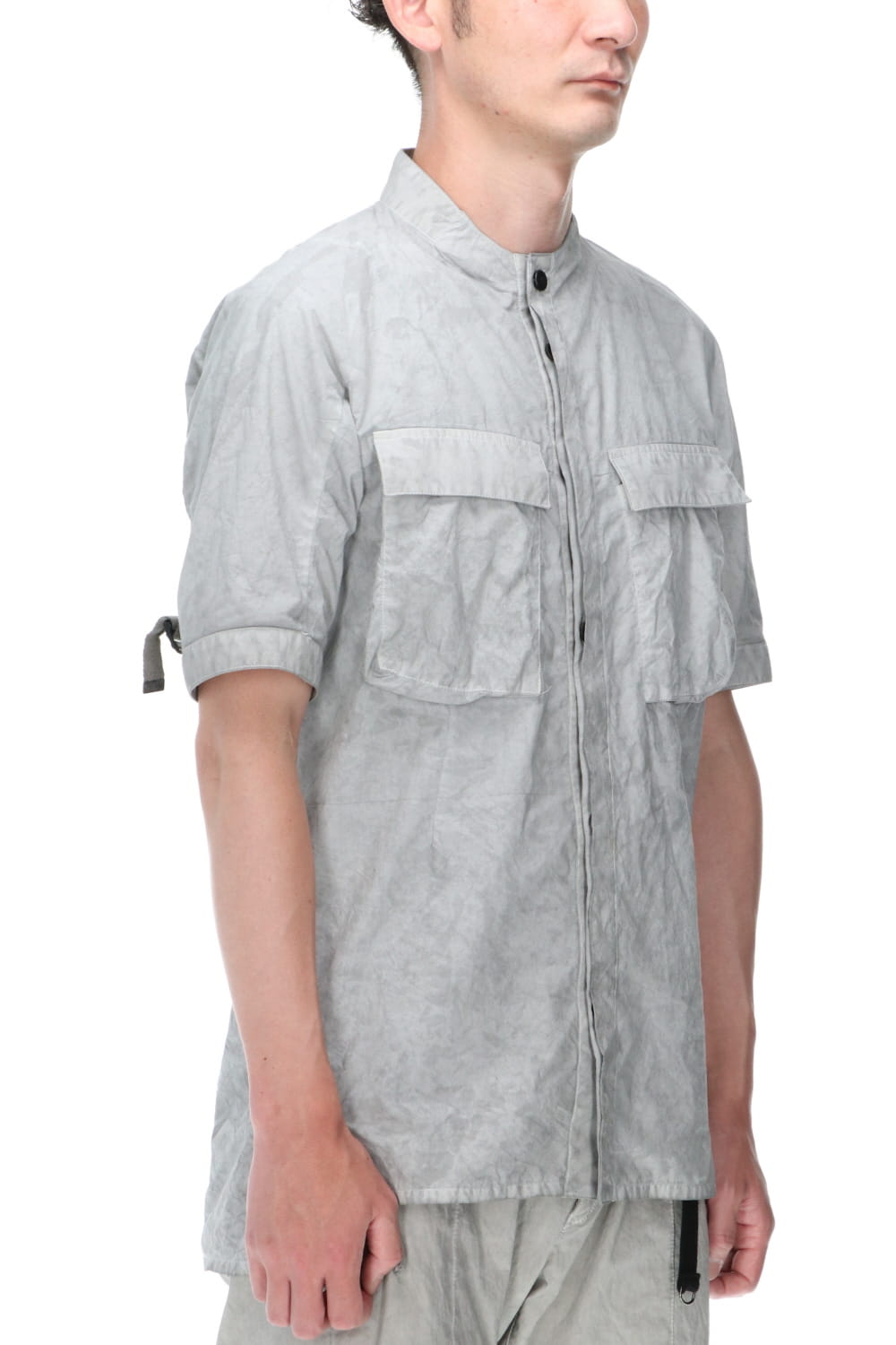 塩縮加工NCダンプミリタリーハーフスリーブシャツ Black