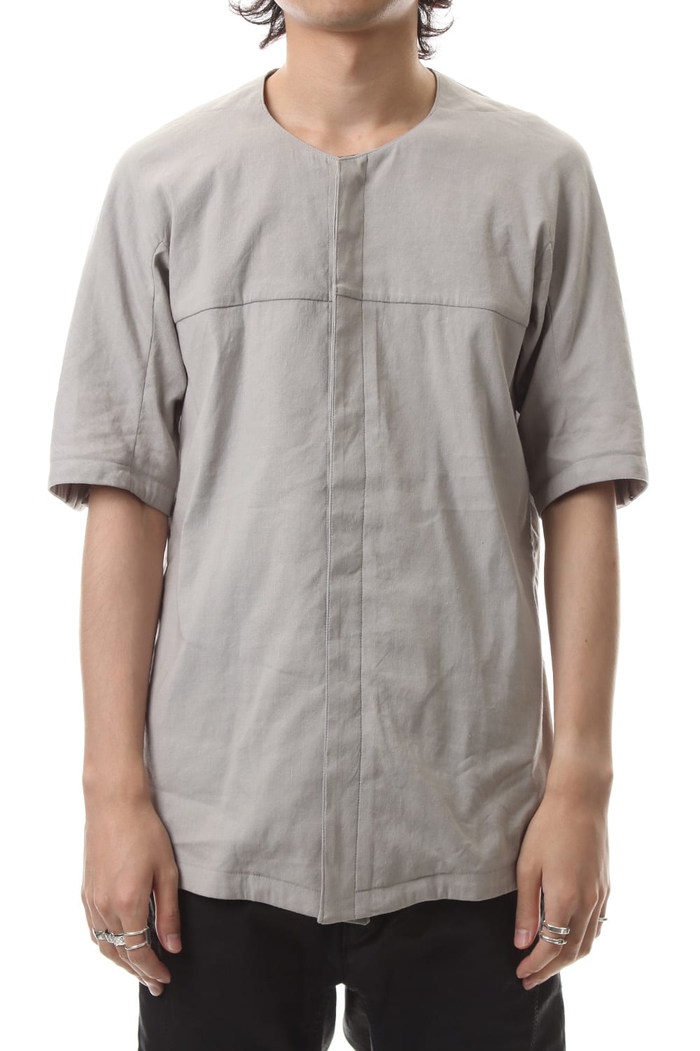 Stretch Linen × Viscose Minimal S/S Shirt