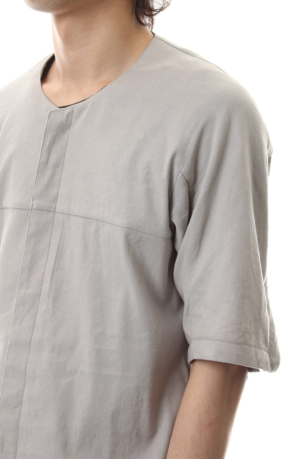 Stretch Linen × Viscose Minimal S/S Shirt