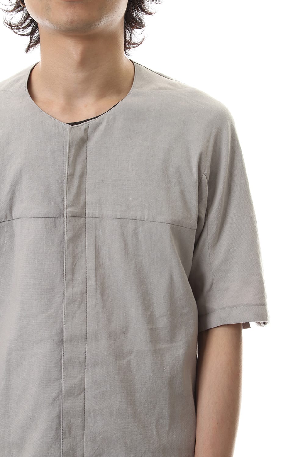 Stretch Linen × Viscose Minimal S/S Shirt