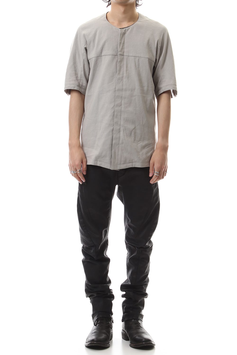 Stretch Linen × Viscose Minimal S/S Shirt