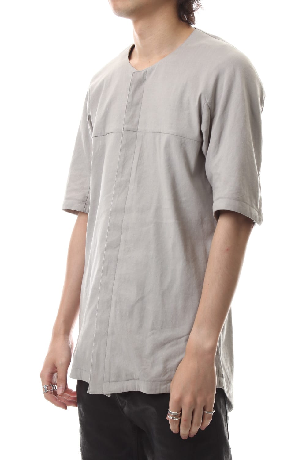 Stretch Linen × Viscose Minimal S/S Shirt