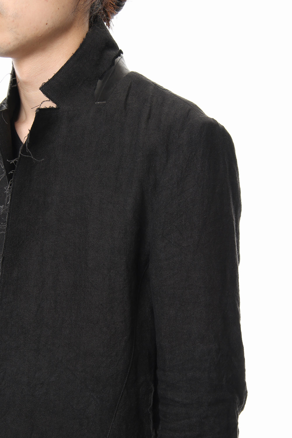 Rough leather x linen tailored Jacket - ST104-0029S