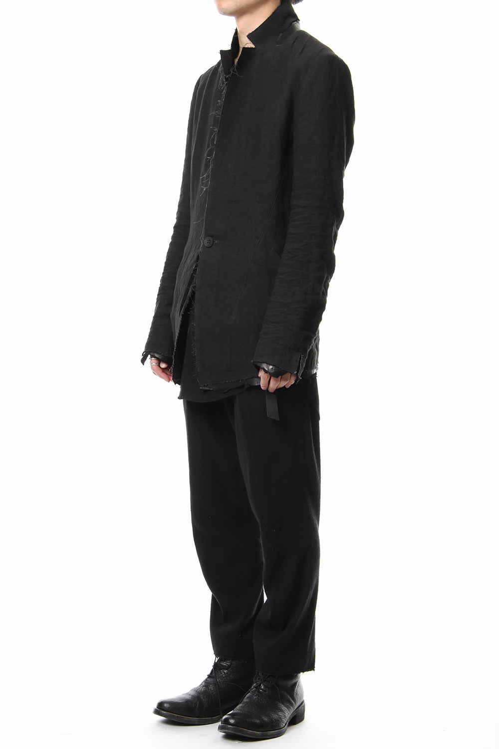 Rough leather x linen tailored Jacket - ST104-0029S