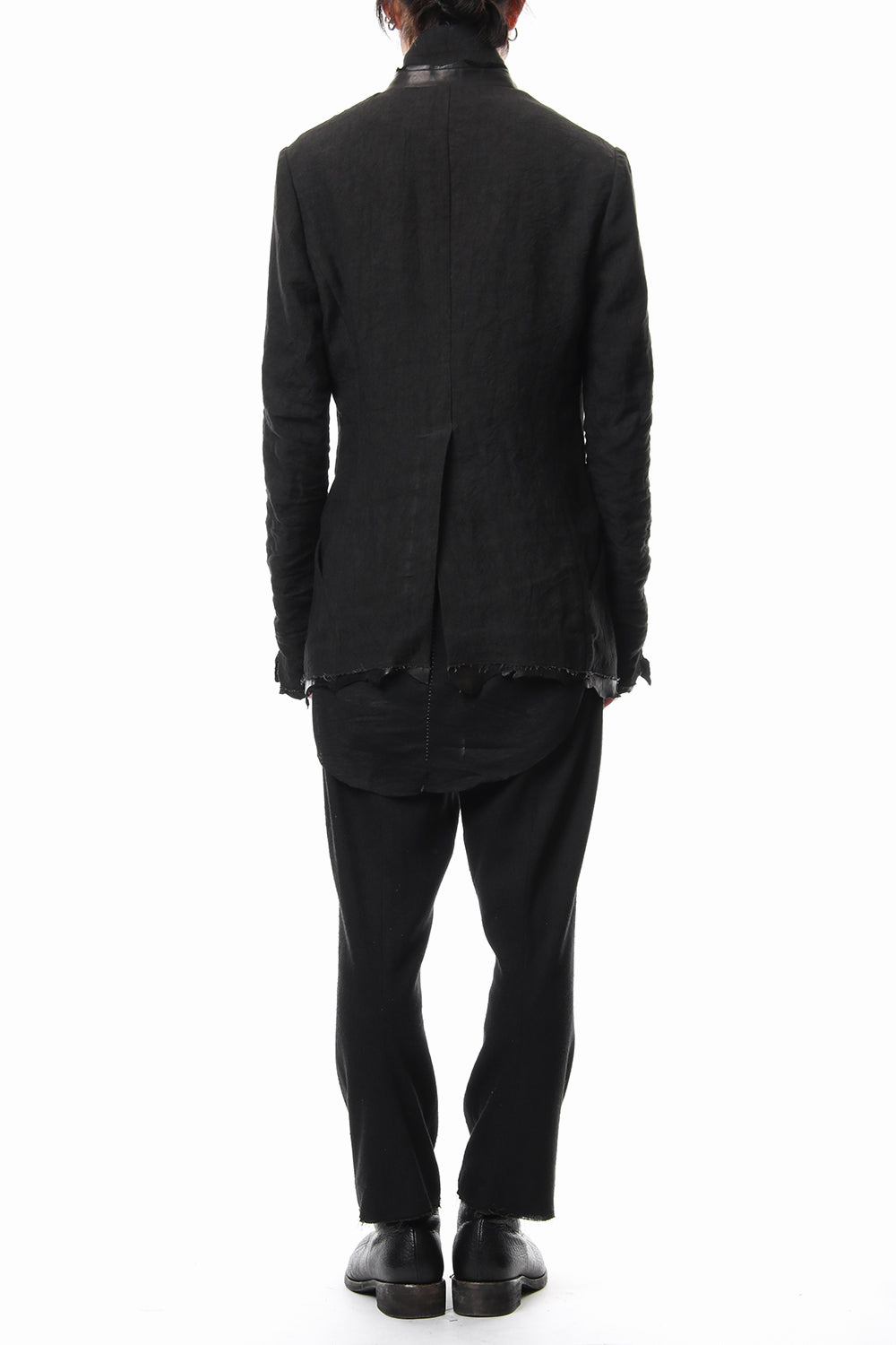 Rough leather x linen tailored Jacket - ST104-0029S