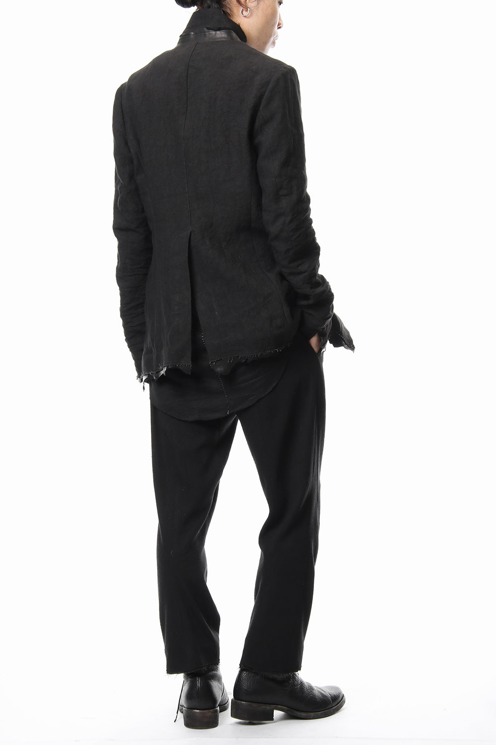 Rough leather x linen tailored Jacket - ST104-0029S