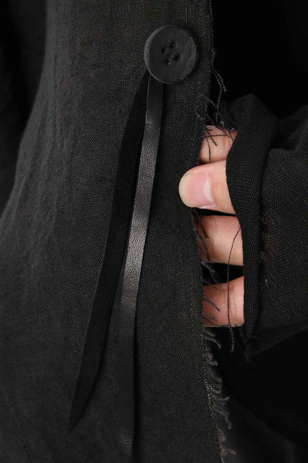 Rough leather x linen tailored Jacket - ST104-0029S