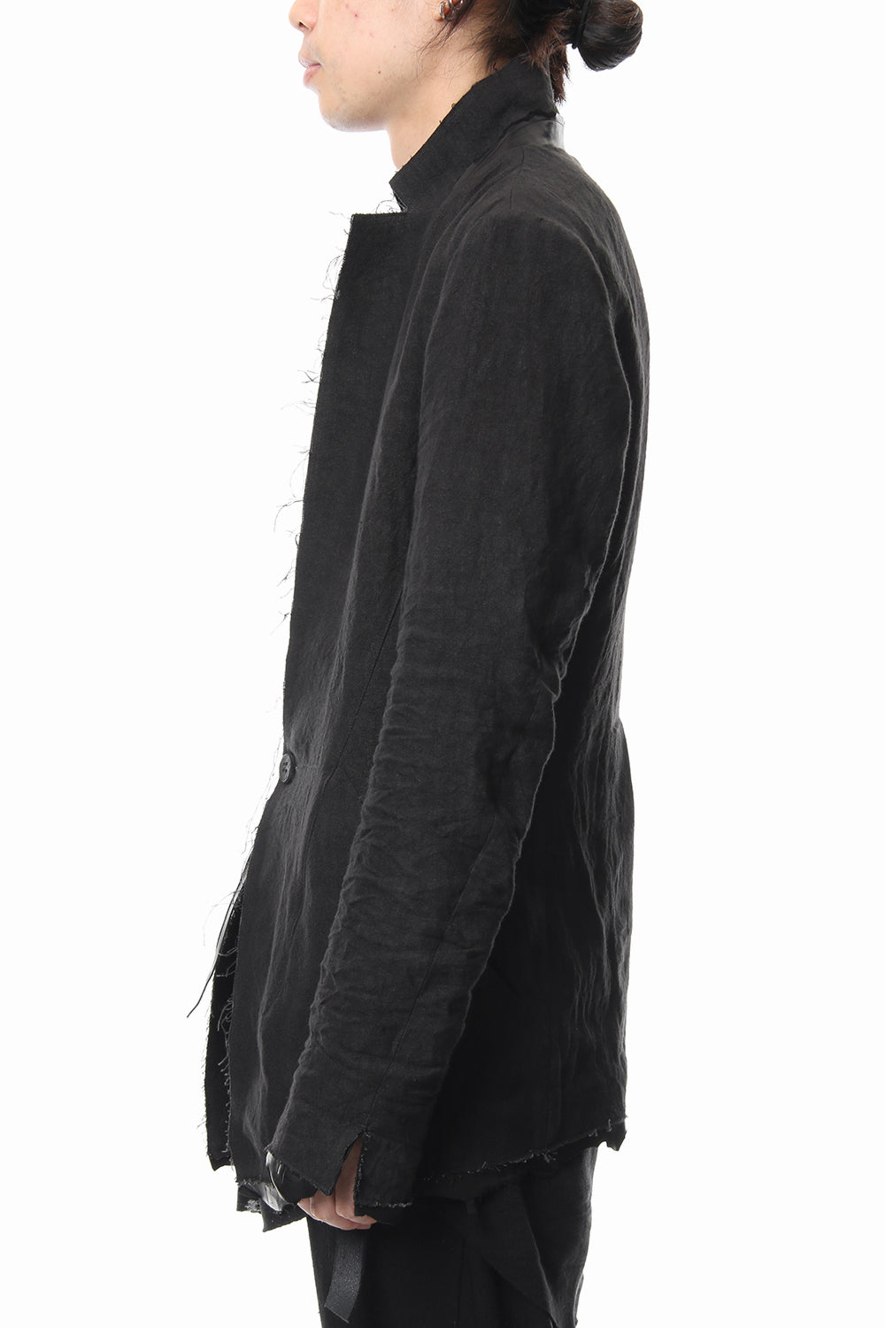 Rough leather x linen tailored Jacket - ST104-0029S