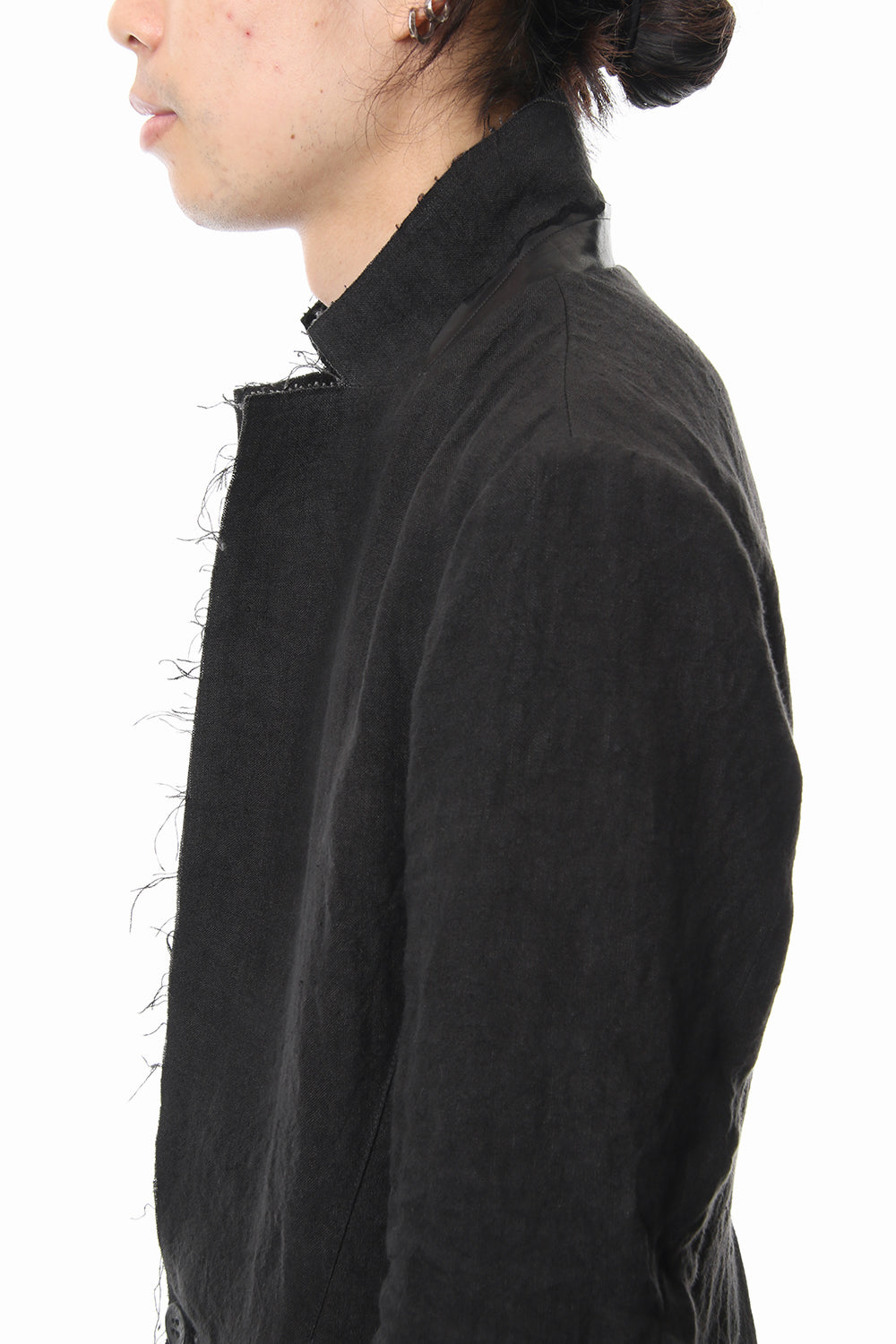 Rough leather x linen tailored Jacket - ST104-0029S