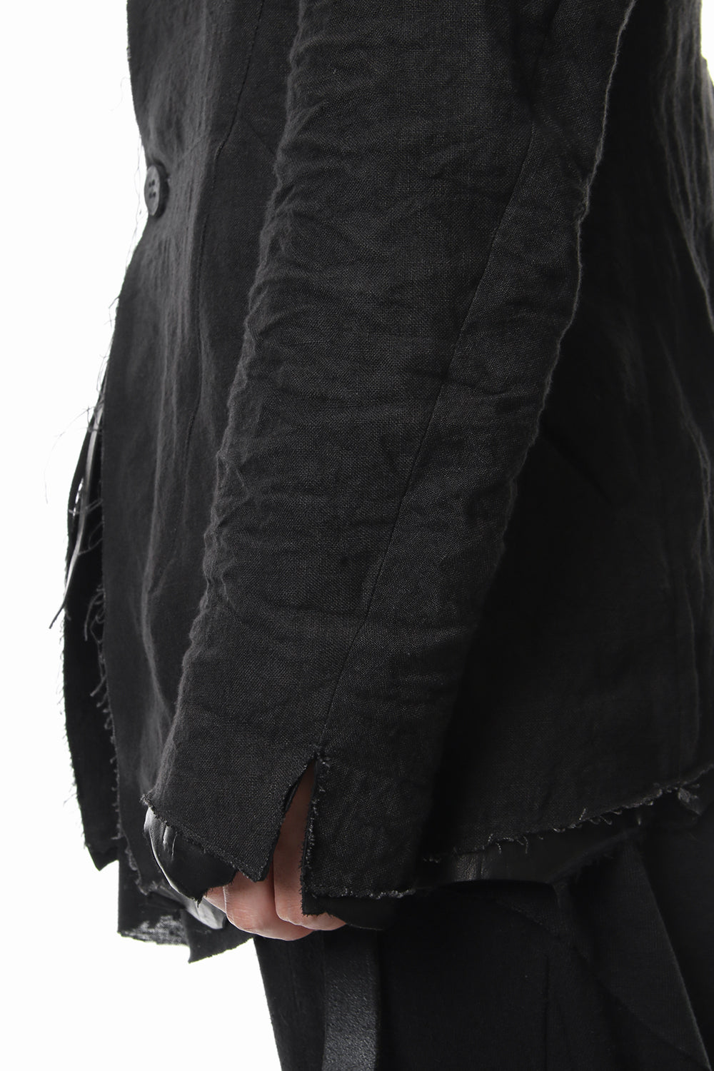 Rough leather x linen tailored Jacket - ST104-0029S