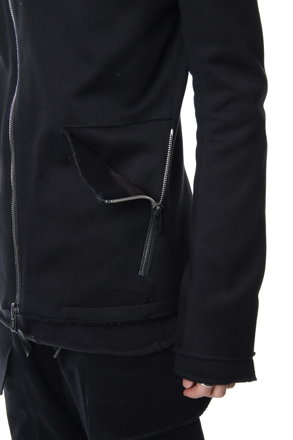 Heavy cotton jersey high neck jacket