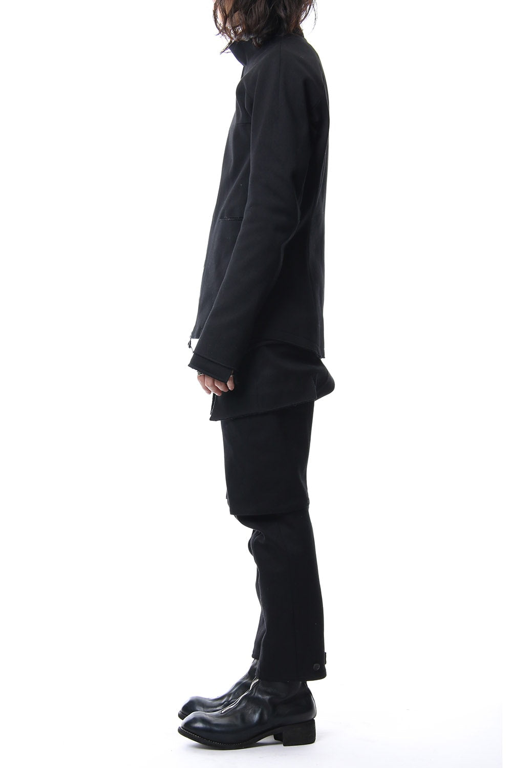 Heavy cotton jersey high neck jacket