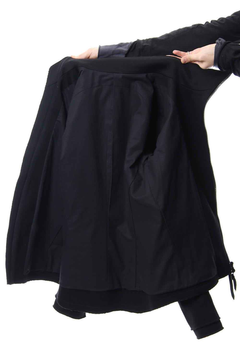 Heavy cotton jersey high neck jacket